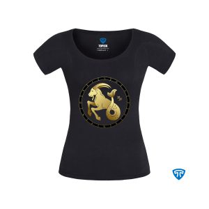 تیشرت ضدتعریق زنانه مشکی نماد متولدین دی ماه