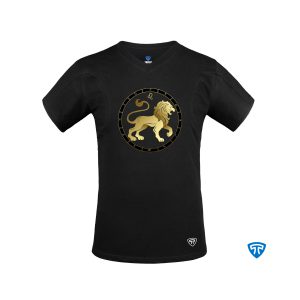 تیشرت نانو آنتی باکتریال ضدتعریق مردانه یقه هفت بسته مشکی نماد متولدین مرداد ماه
