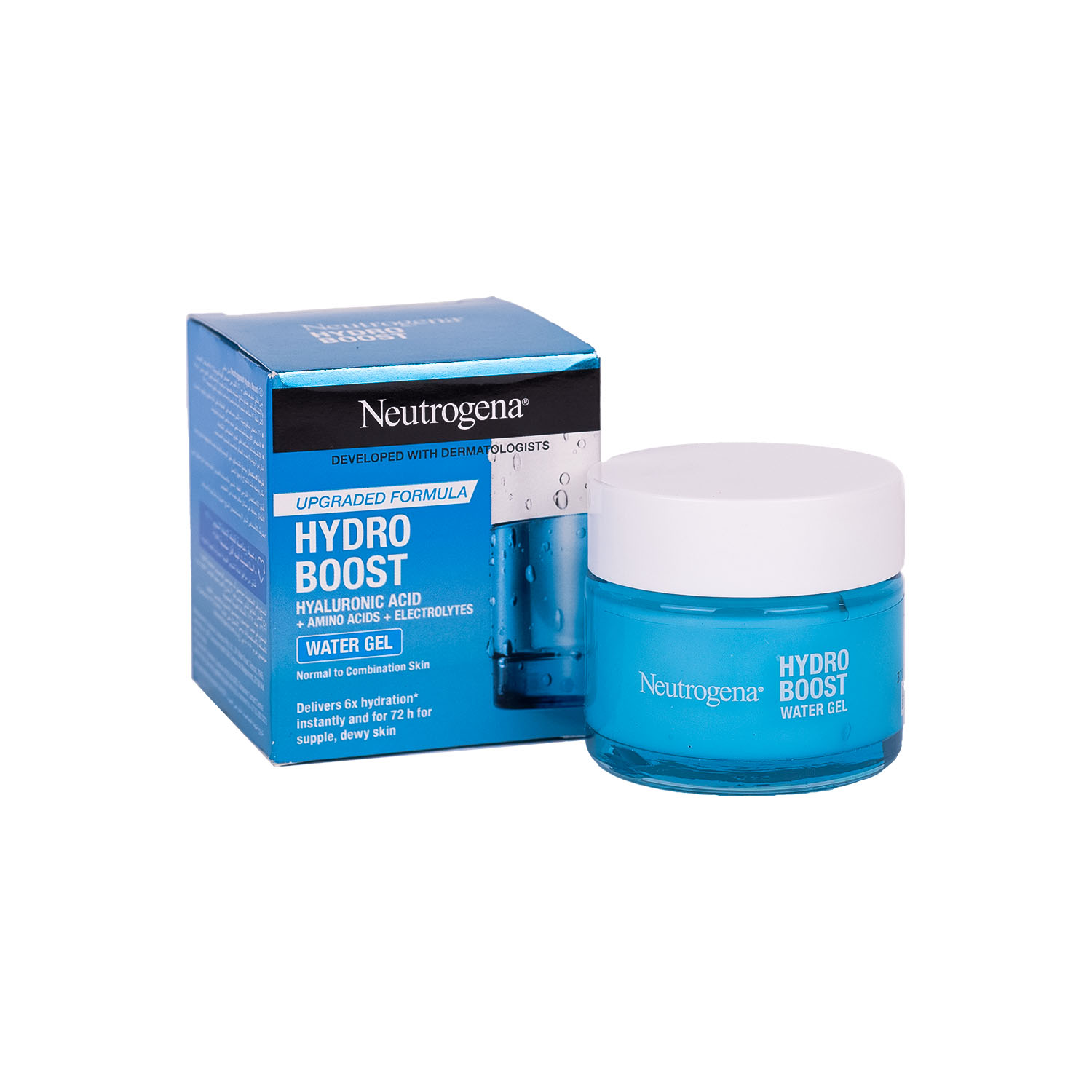 خرید کرم آبرسان Neutrogena Hydro Boost Water Gel با هیالورونیک اسید، بافت ژلی سبک، آبرسانی 72 ساعته و مناسب پوست نرمال تا مختلط