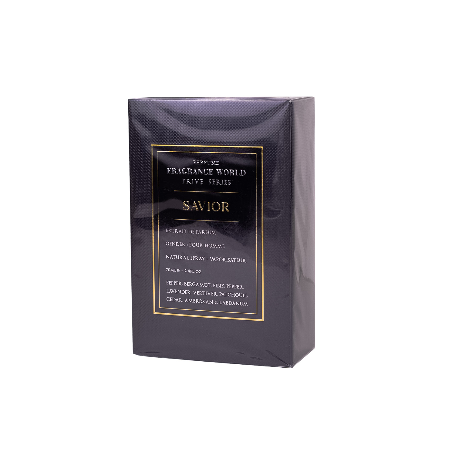 عطر مردانه Fragrance World Prive Series Savior اکستریت د پرفیوم ۷۰ میل با رایحهای گرم، ادویهای و ماندگار. مناسب آقایان شیکپوش با پخش بوی بالا و قیمت اقتصادی. خرید عطر ساویور عطر فرگرنس ورد پرایو