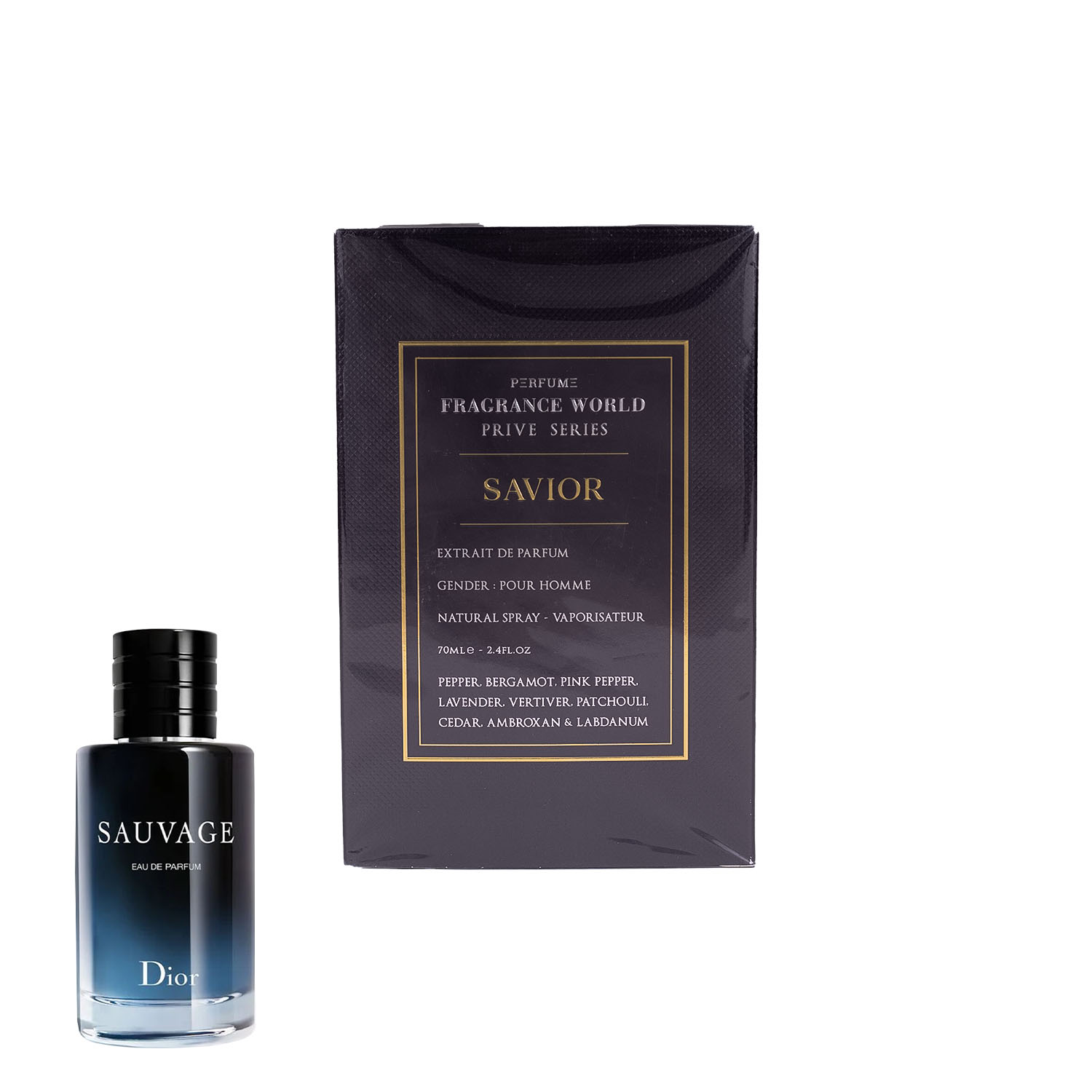 عطر مردانه Fragrance World Prive Series Savior اکستریت د پرفیوم ۷۰ میل با رایحهای گرم، ادویهای و ماندگار. مناسب آقایان شیکپوش با پخش بوی بالا و قیمت اقتصادی. خرید عطر ساویور عطر فرگرنس ورد پرایو