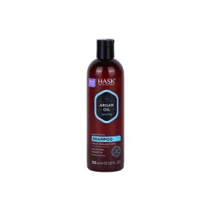 شامپو ترمیمکننده آرگان هاسک HASK حجم 355 میل شامپو HASK Argan Oil Repairing با روغن آرگان، بدون سولفات و پارابن، مناسب موهای خشک و آسیبدیده. وگان، cruelty-free و حجم 355 میلیلیتر.